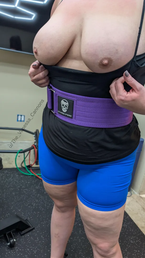 Flashing my Hoosier titties mid workout posted by The_Vanessa_Cannons