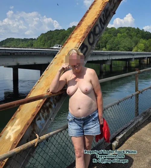 Flashing on old bridge next to highway  by mrTLC1962