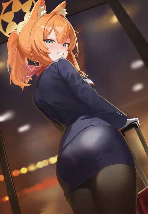 Flight Attendant Mari [Blue Archive] by WoolsonDaSheep