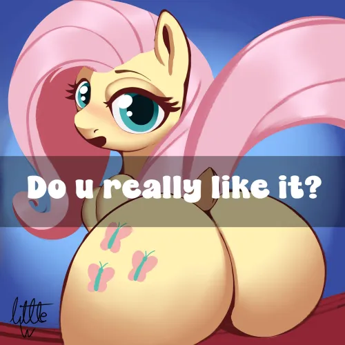 Fluttershy butt! (artist littleuwu20) by LittleuwuPony