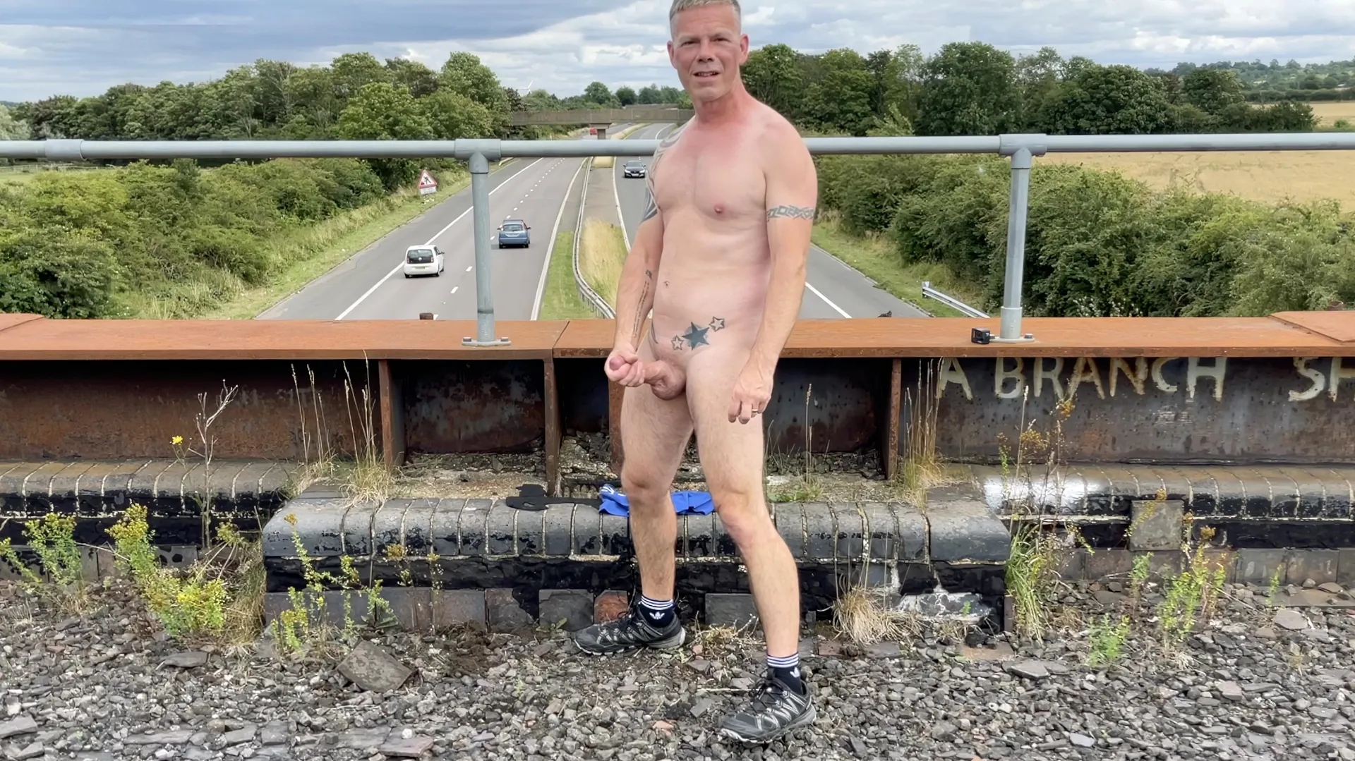 Forced to wank and cum on a Motorway Bridge. posted by Wonderful-Demand-642