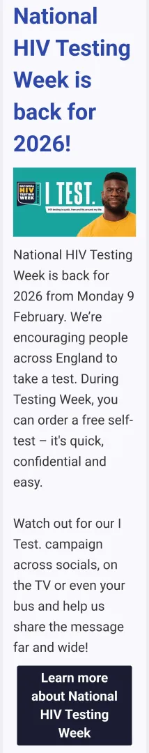 Free HIV Testing (England only) posted by Forsaken_Main_8279