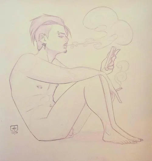 Friday Night Again, self portrait by sock_le_coq