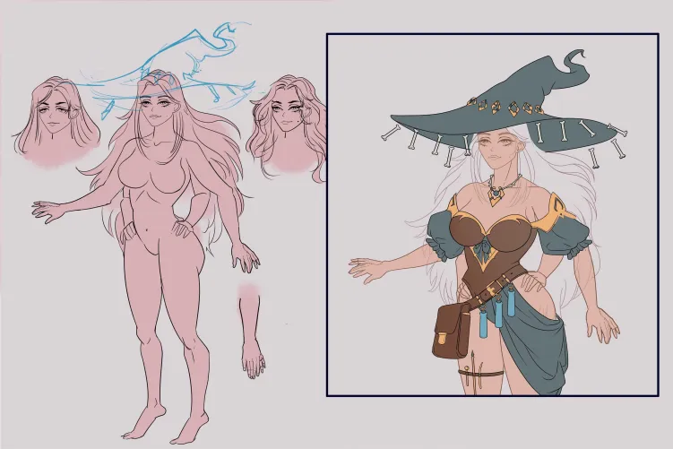 From Sketch to Magic: The Birth of a Witch. ✨ DEVLOG by marlisstudio