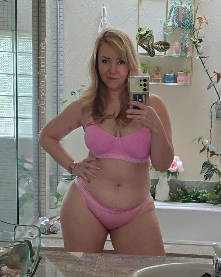 Front view of my pink satin panties [F52] posted by Crystal_Sunshine_
