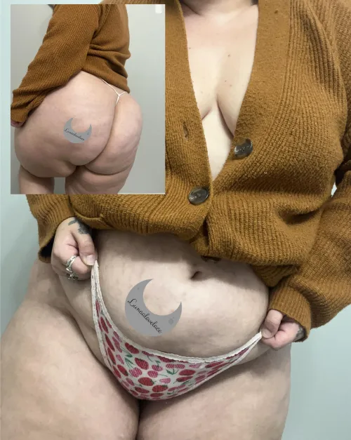 FRUITY CUTIE, could be yours! FOUR days wear on this cute gstring! DM to claim it and make it your own!ASK ABOUT MY PANTY SUBSCRIPTION WHILE YOURE AT IT [selling][us][pty] by Lunaalovelace