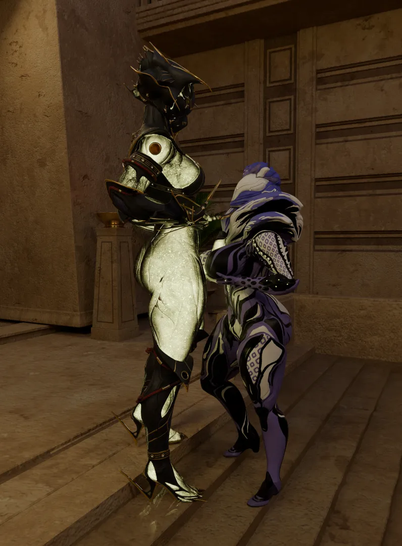 [Futa Valkyr heirloom & saryn] showing worship to her queen (OC) posted by anondorrito