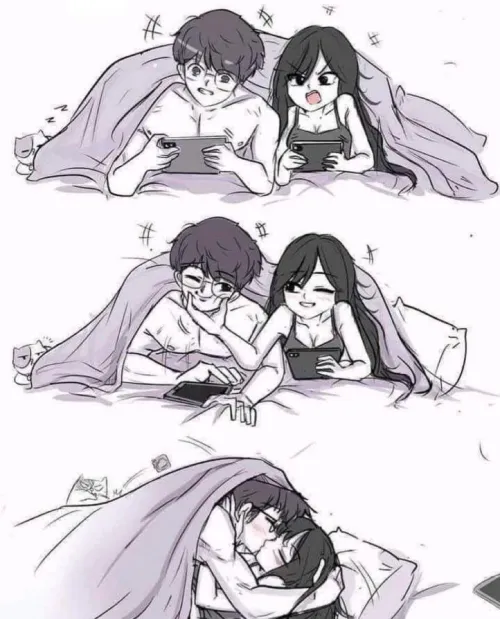 Gaming together is the best. Especially when it ends like this by Blossom_bumblebee