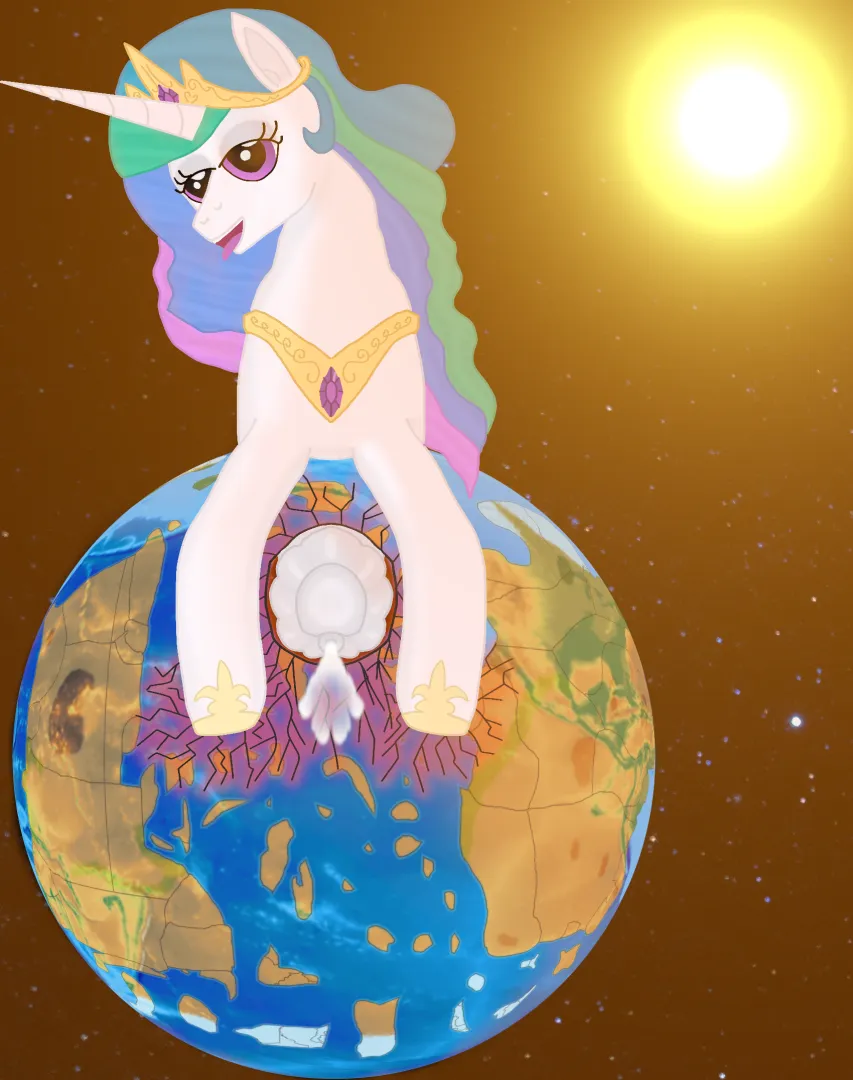 Genderbend Celestia penetrating planet. (OC) posted by Xada_Nep_zealot