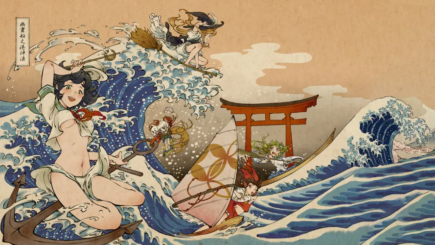 Gensokyo Surfing [Touhou](3086x1736) by flavioj