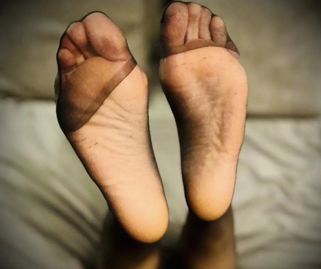 Get your nose closer, breathe in the scent of my toes in hose posted by ClareFeetToes