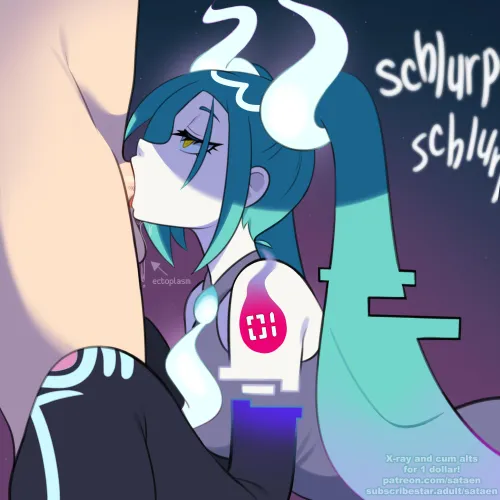 Ghost Miku blowjob (SataenArt) by BigMcLarg