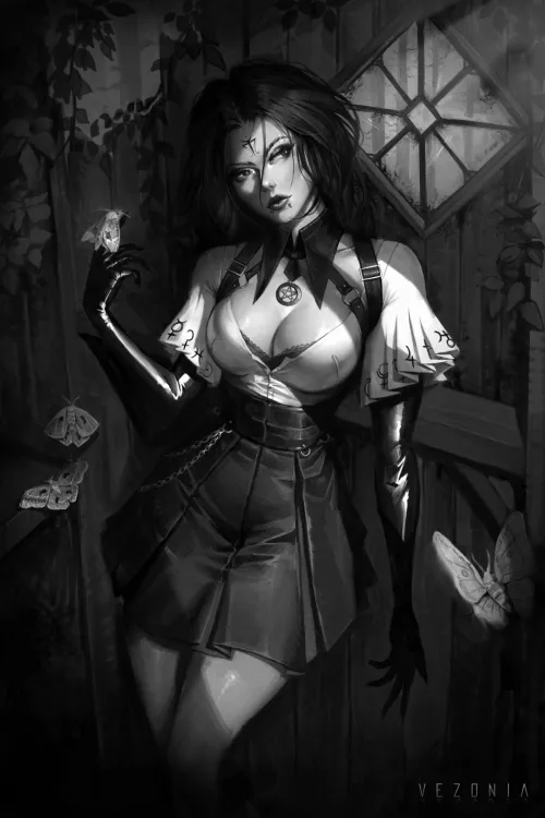 Girl n Moths by Vezonia Lithium by Kaj_Notchblade