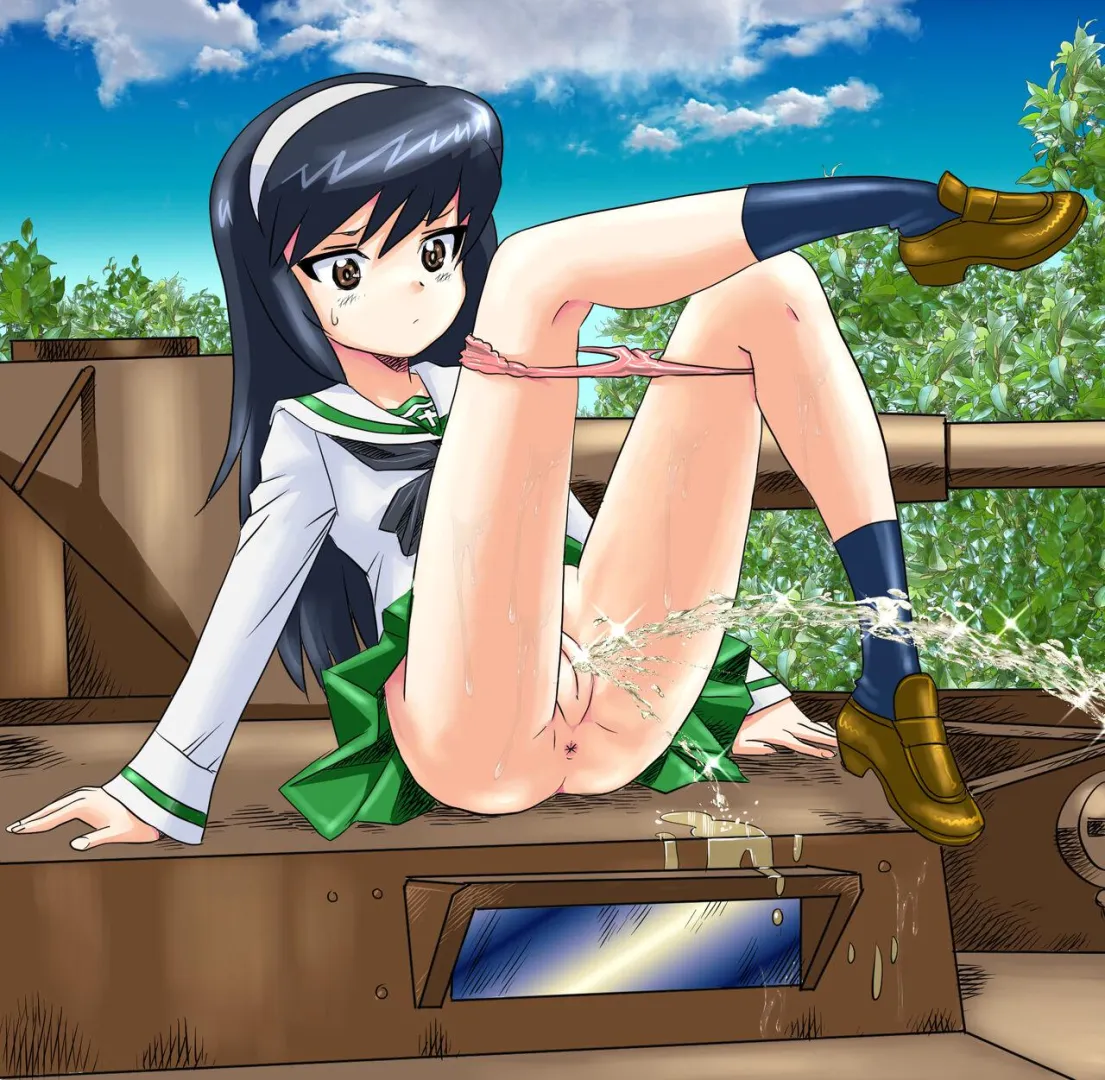 Girls und panzer mako peeing on the tank posted by Past_Ad3075