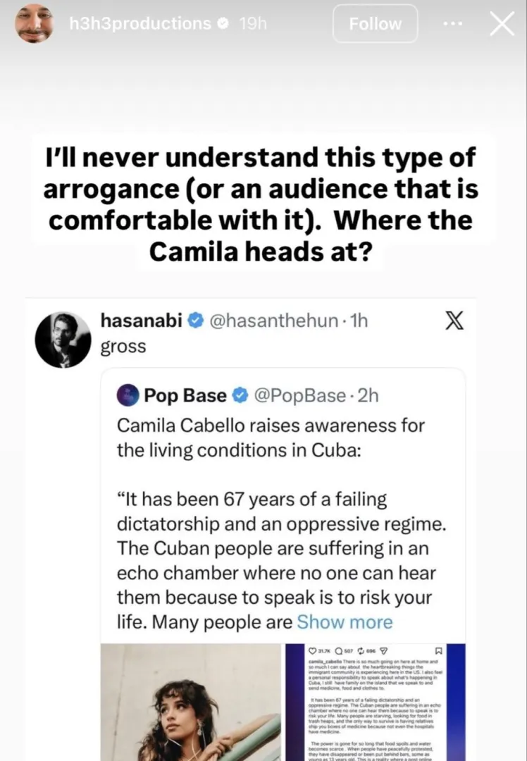 Goblin-boy pathetically trying to parasitically assimilate gusana Camilla Cabello's fanbase posted by KILL_BOSS_