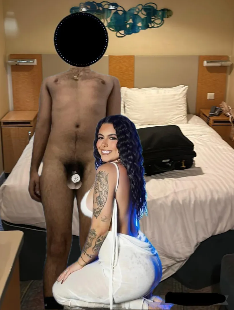 Goddess Melanie showing off her subs flat chastity cage. posted by poptart305