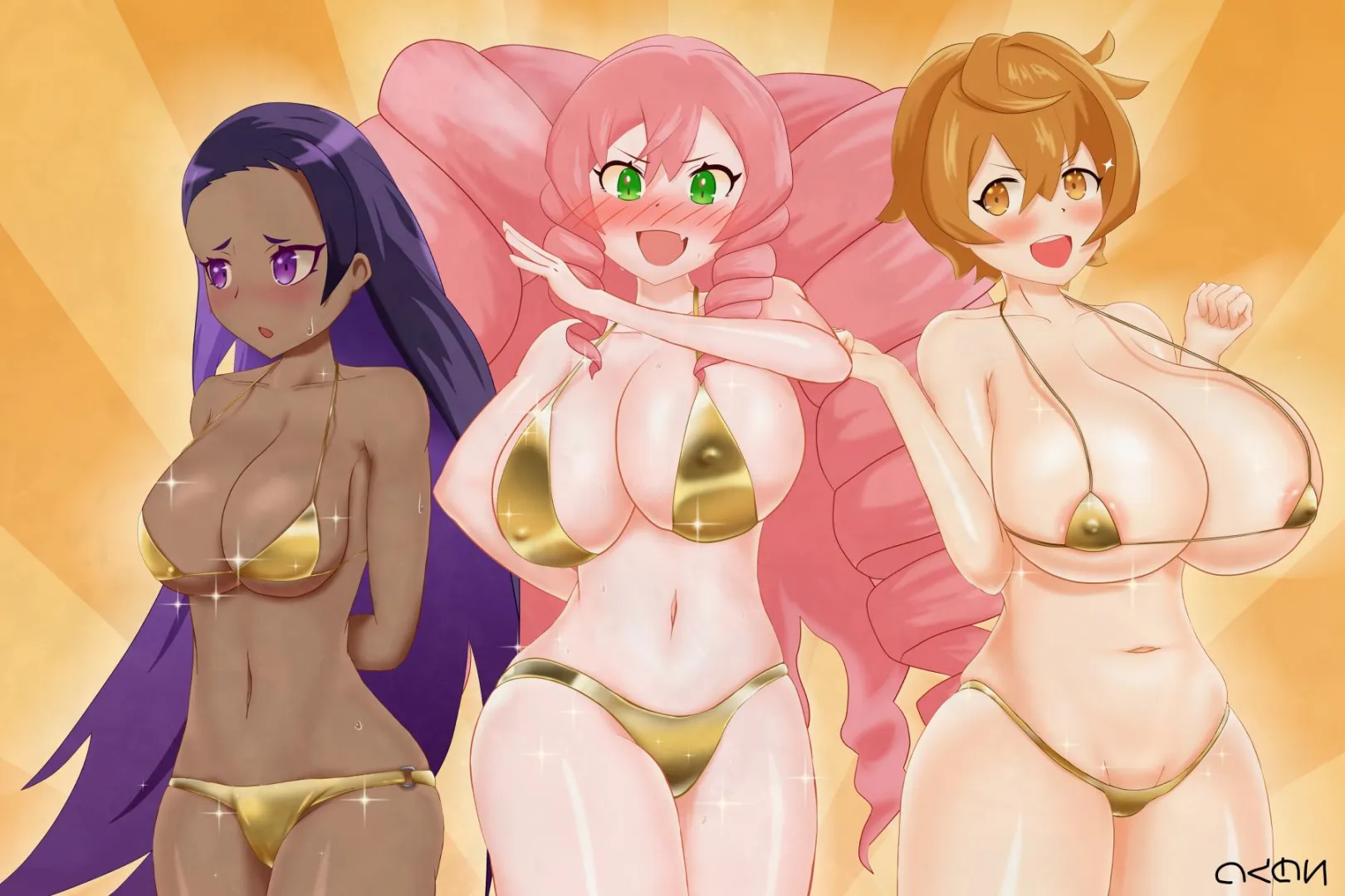 Golden bikini friends posted by Nogumele