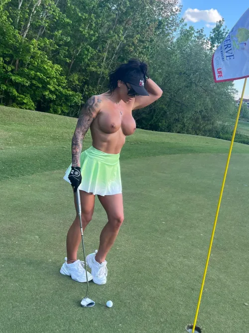 Golfing topless with the guys after losing a bet , now the winner gets an extra hole or two with me ... by HisExoticVixen