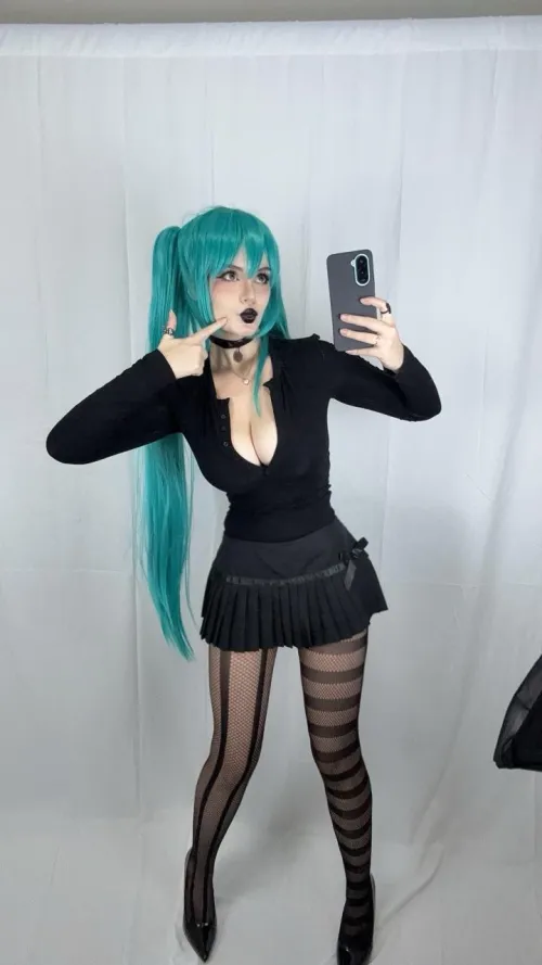 Goth Hatsune Miku by Noemi Dae by noemidaecosplay