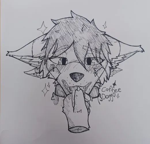 Grabbing the doggo's tongue [by me] by TheCoffeeDoggo