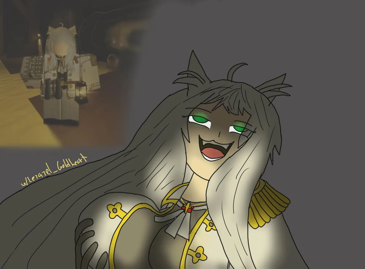 Grave/digger OC Pusa Nyatashia after sniping the head of 4 people in a row. posted by Lezazel_Goldheart
