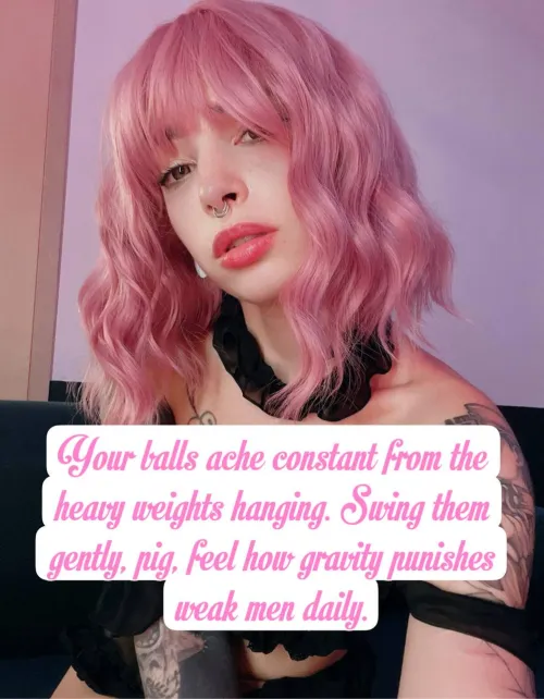 Gravity keeps your useless balls in constant agony, doesn't it pig? [no imagefap] by cuteMerry