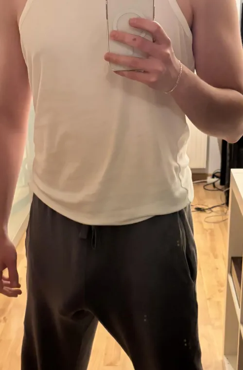 Gray Joggers giving away too much… my GF banned them around her friends by hornyboiii2002