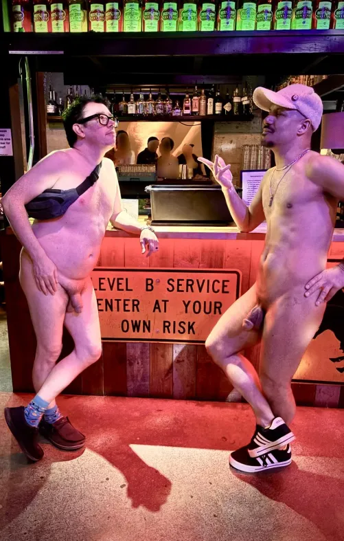 Had fun with a friend at an underwear less night at a bar! by swirl0831