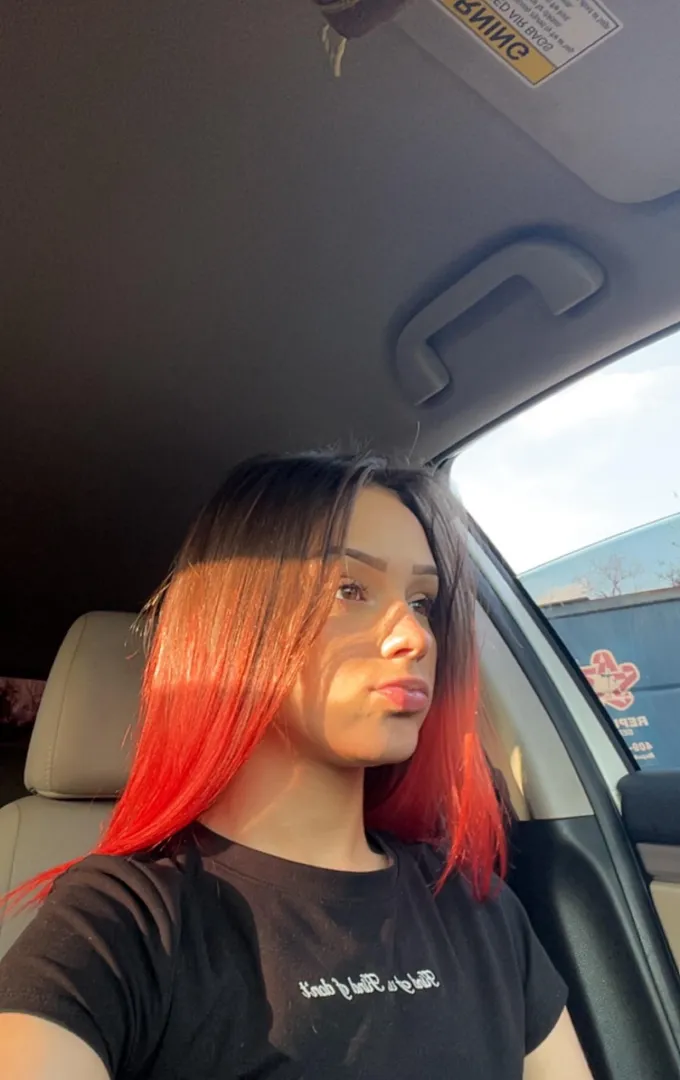 Hair down and straight today. posted by RedRageee