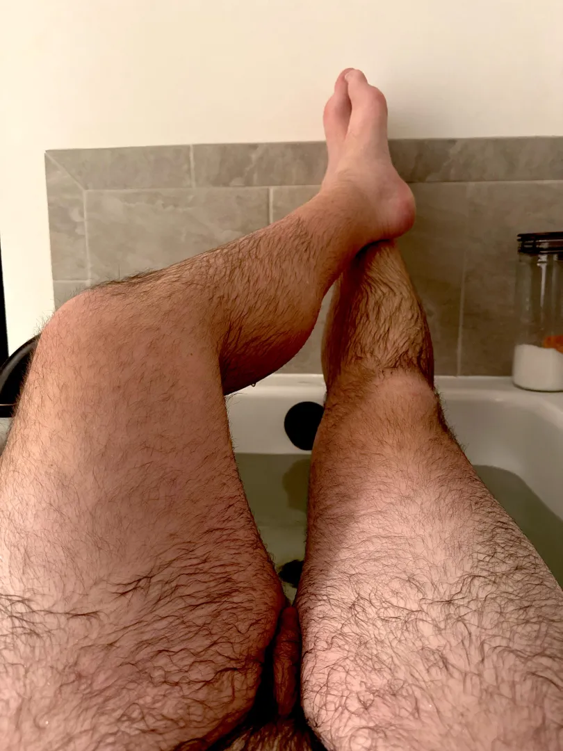 Hairy legs in the tub  posted by ThickBeardedDad90