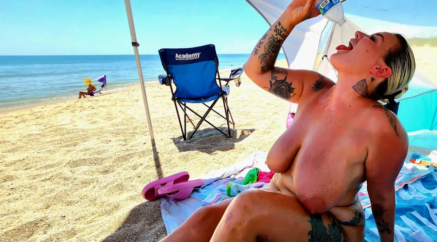 Hanging around the florida nude beach looking for random cocks to suck while hubby watches. by FloridaGloryHo