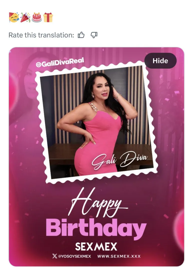 Happy birthday Gali diva posted by Responsible_Mind8654