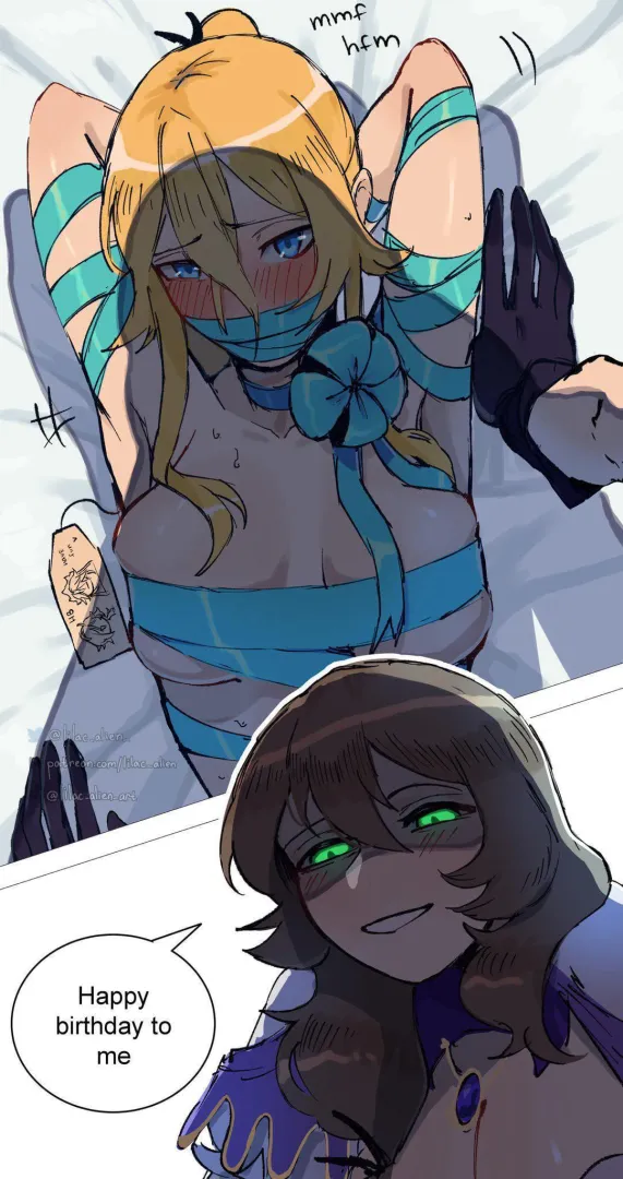 Happy birthday Mistress Luna~ My gift to you, me, wrapped and vulnerable for you >.< posted by mommysgoodtoy