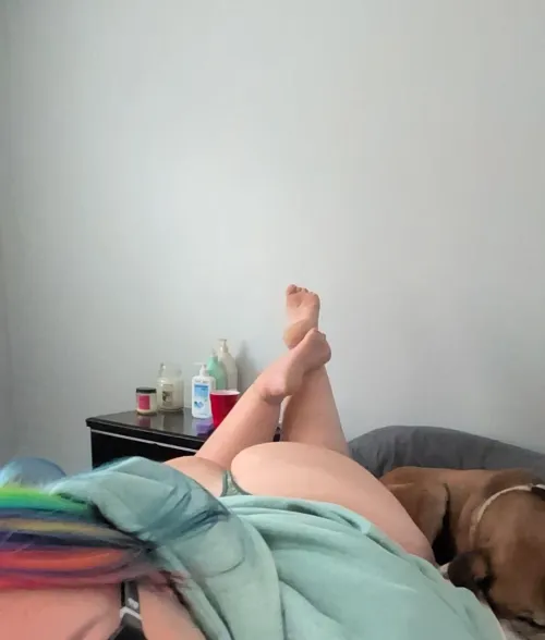 Happy F*ck Me Friday Y'all! Ass, feet and puppy! You're welcome!  by tattoedandthick