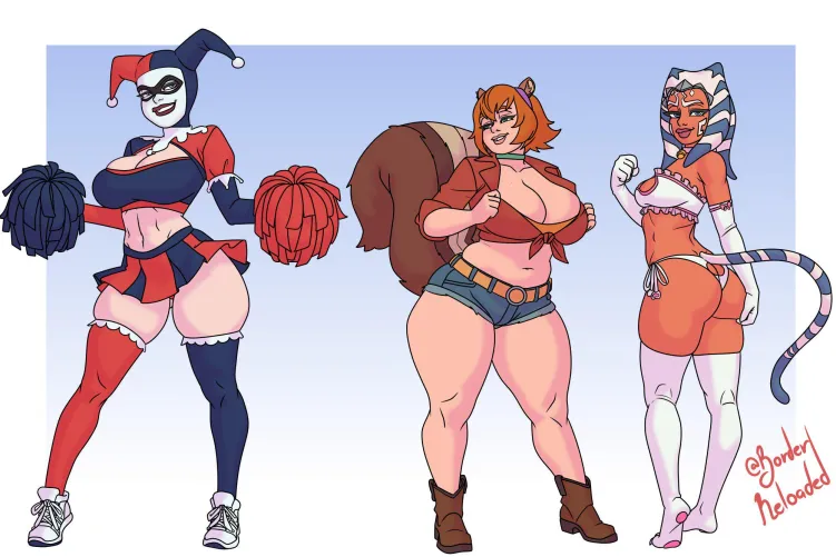 Harley Quinn, Squirrel Girl, Ahsoka Tano by Any-Weight1782