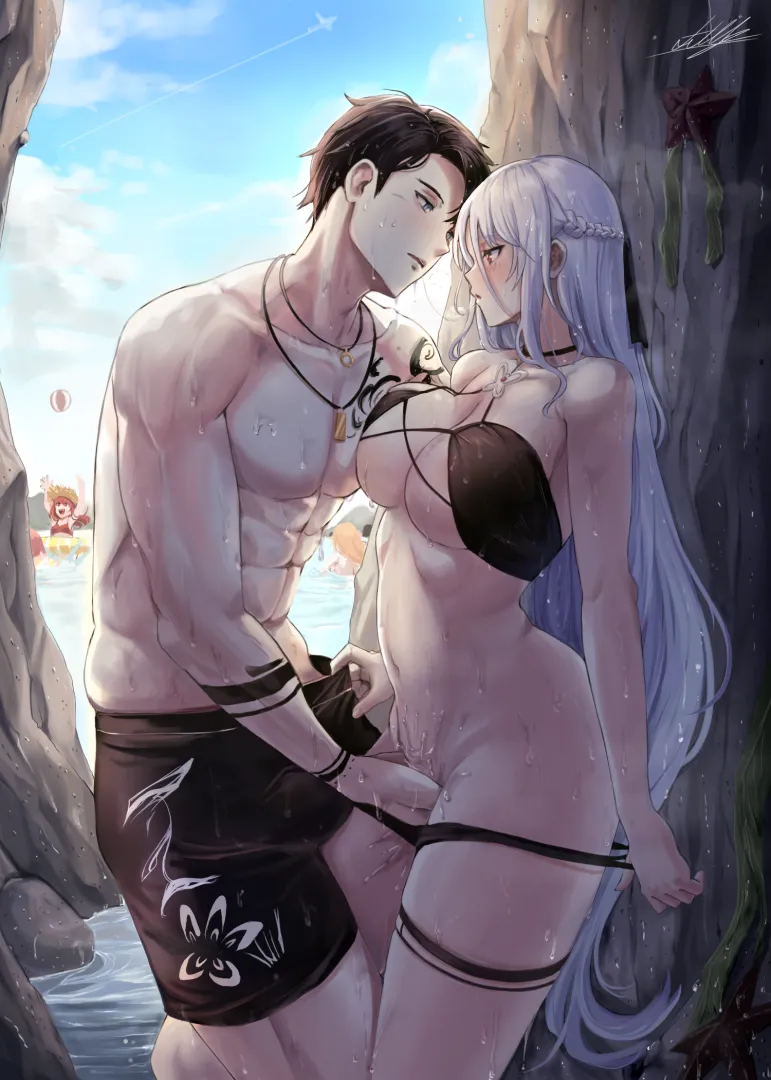 Having some fun away from everyone at the beach (pinkmarine) posted by Da_Darius