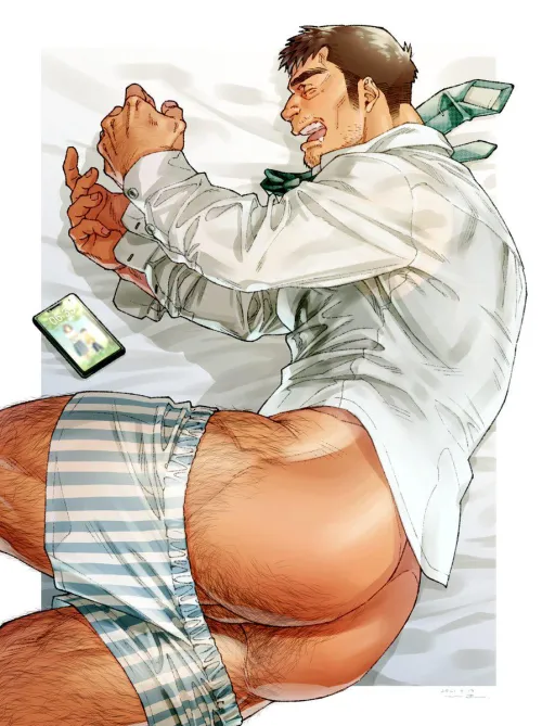 He fell asleep... well, at least I can see his butt by Normal_Equivalent_11