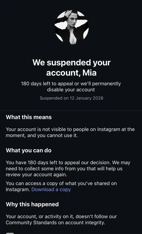 Her PATREON main-account wa suspended by koangaopera