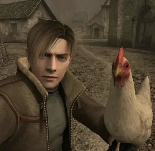 Here's Leon with a chicken because everyone's talking about him rn. Oh yeah, and fuck Nvidia by Palu_Tiddy