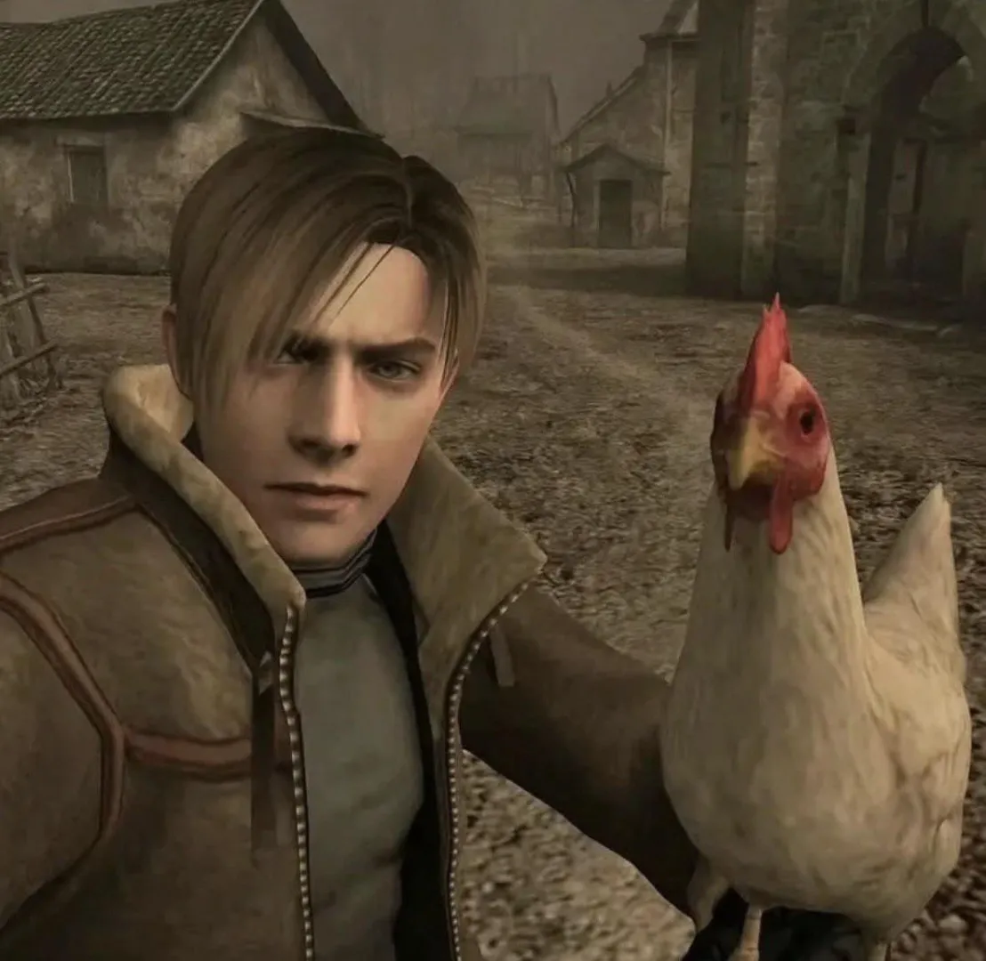 Here's Leon with a chicken because everyone's talking about him rn. Oh yeah, and fuck Nvidia posted by Palu_Tiddy