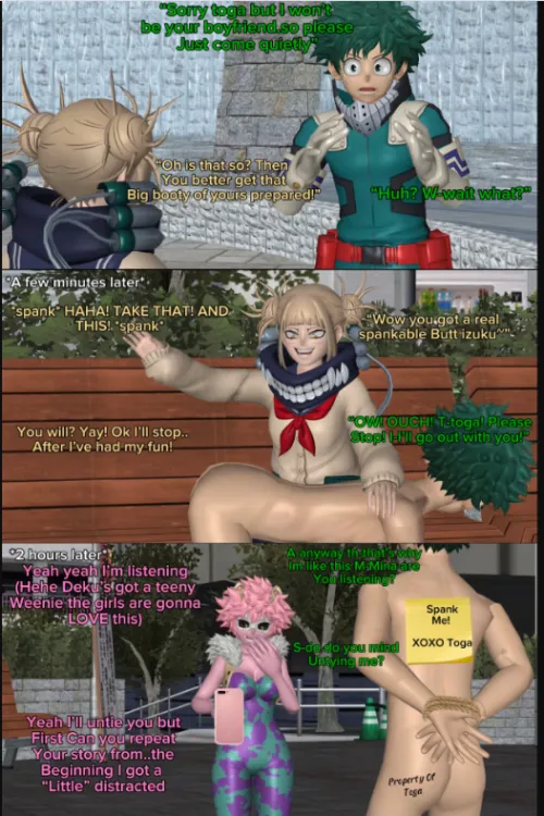 Himiko toga spanking Izuku in public (vodkthulhu-3d) comic by Fair_Championship471