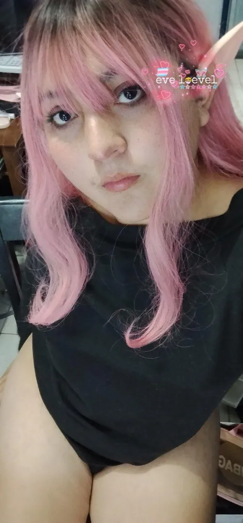 Hola cómo están ? Me vesti de elfa pero de pelo rosa posted by Eveloevel
