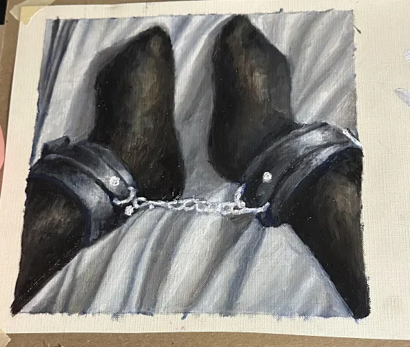 How my daddy tucks me in, oil on canvas pad <3 by Apart-Internal-9996