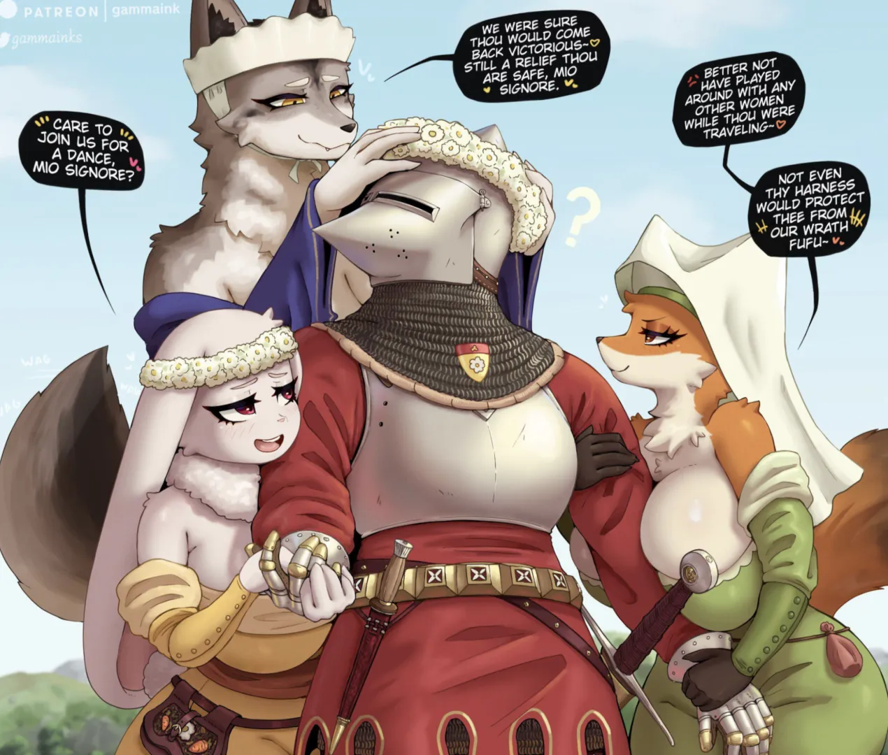 Human men belong to anthro women (@gammainks) [MFFF] posted by idkkcake