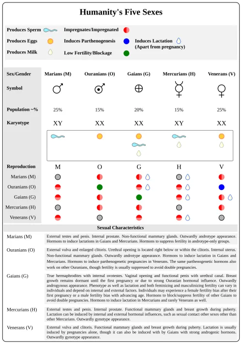 Humans with five sexes by FloZone