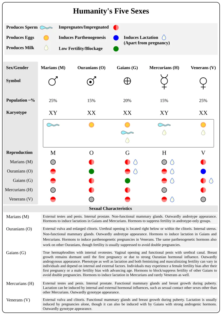 Humans with five sexes posted by FloZone