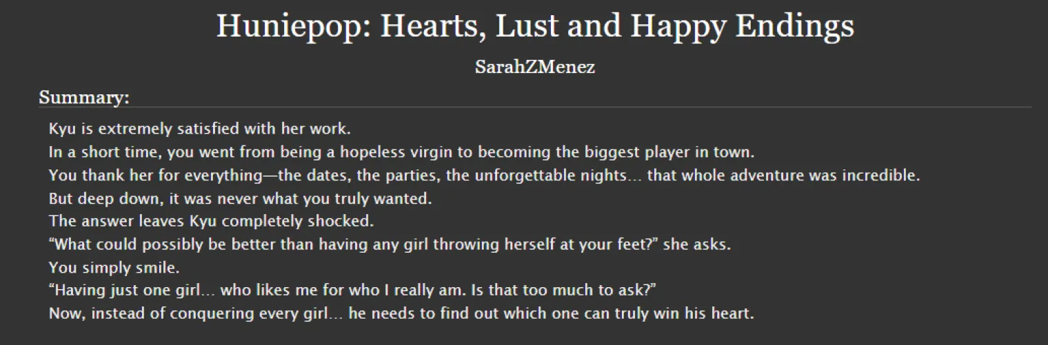 Huniepop: Hearts, Lust and Happy Endings (Fanfic) by FanFanMeness