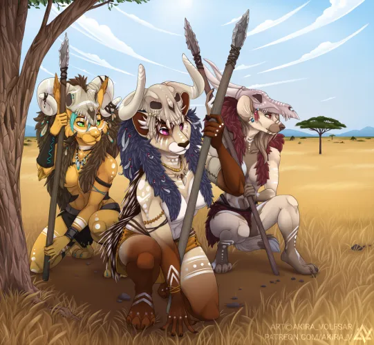 Huntresses (Aki_de-Volfs.Ar) by Haller-Drael