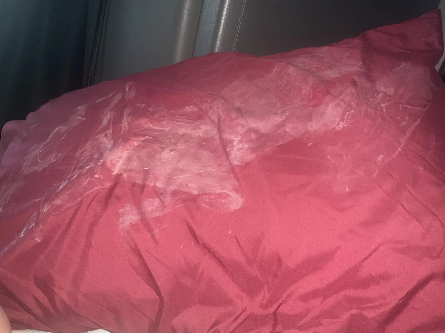 Husbands pillow in his semi truck posted by Couple4888