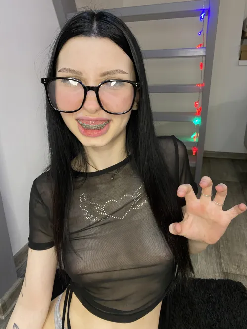 I adore my braces and my almost nude body by flirty_skinny